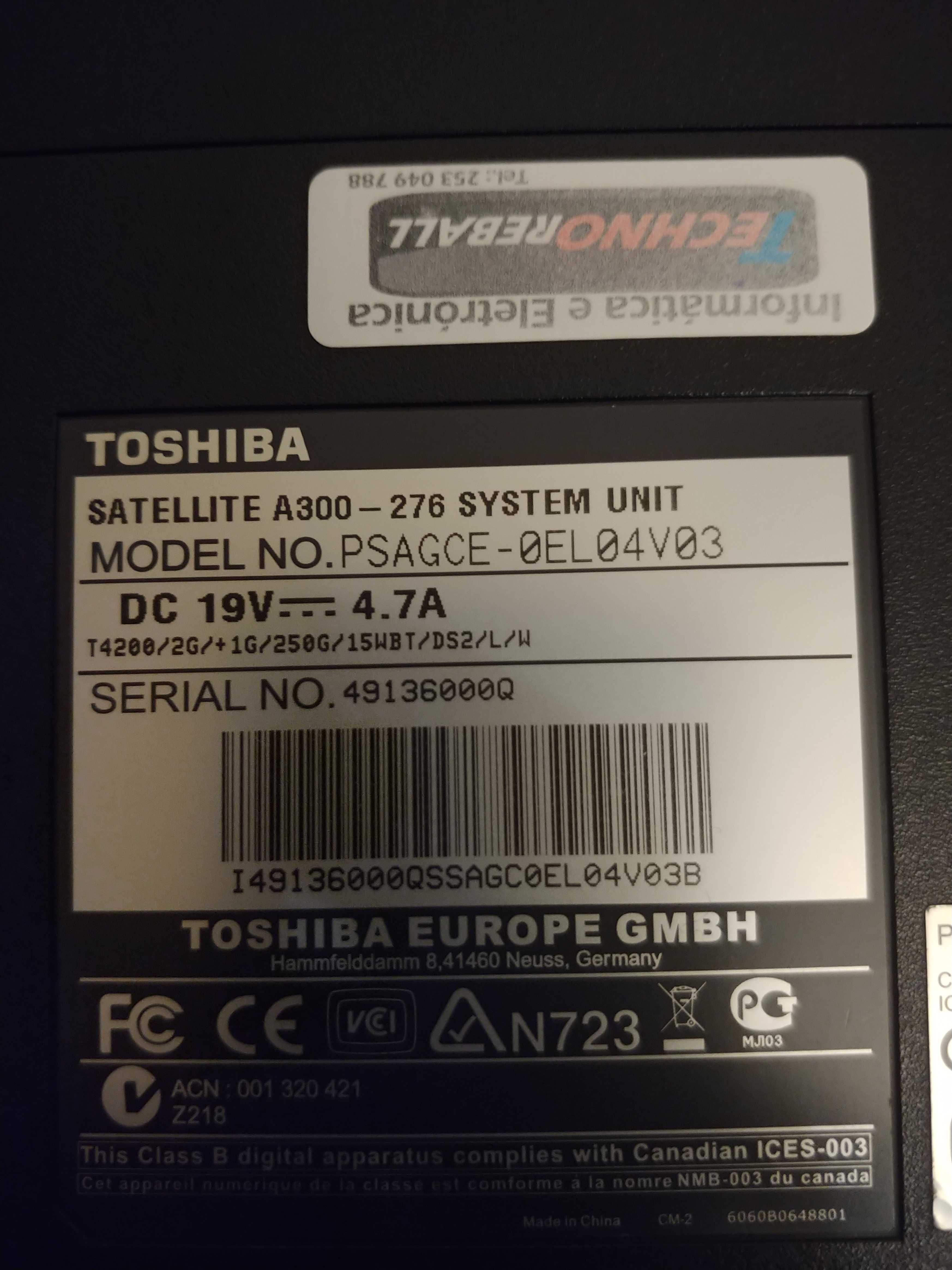 Toshiba a200 avariado