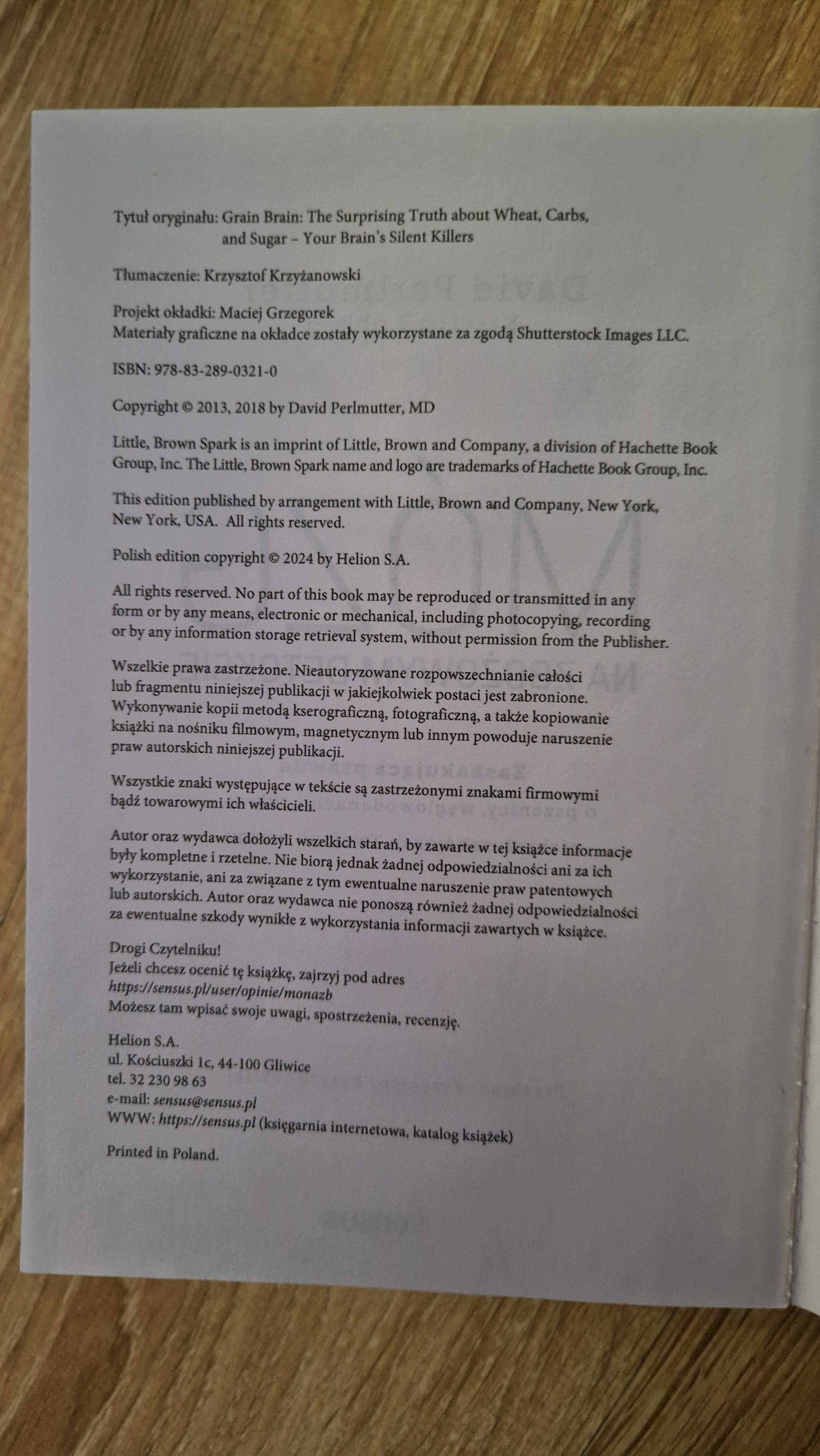 David Perlmutter Kristin Loberg Mózg na zbożowym detoksie NOWA z wadą