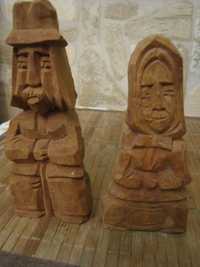 rzeźbione figurki kpl. 2 szt. kobieta i mężczyzna