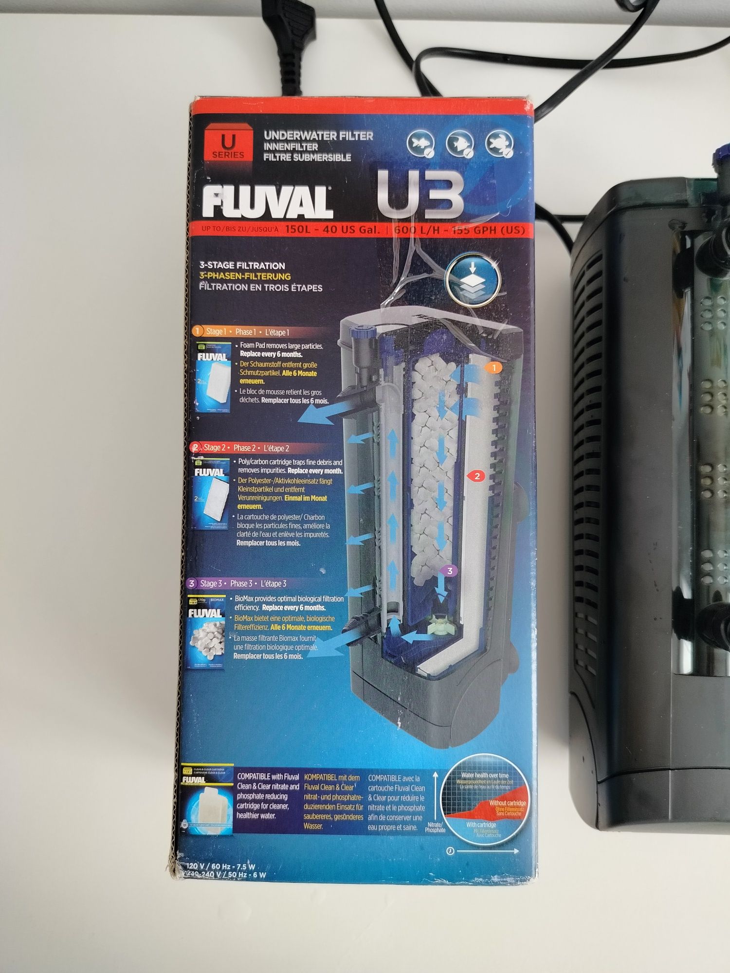 Filtr wewnętrzny Hagen Fluval U3 do akwarium 150l