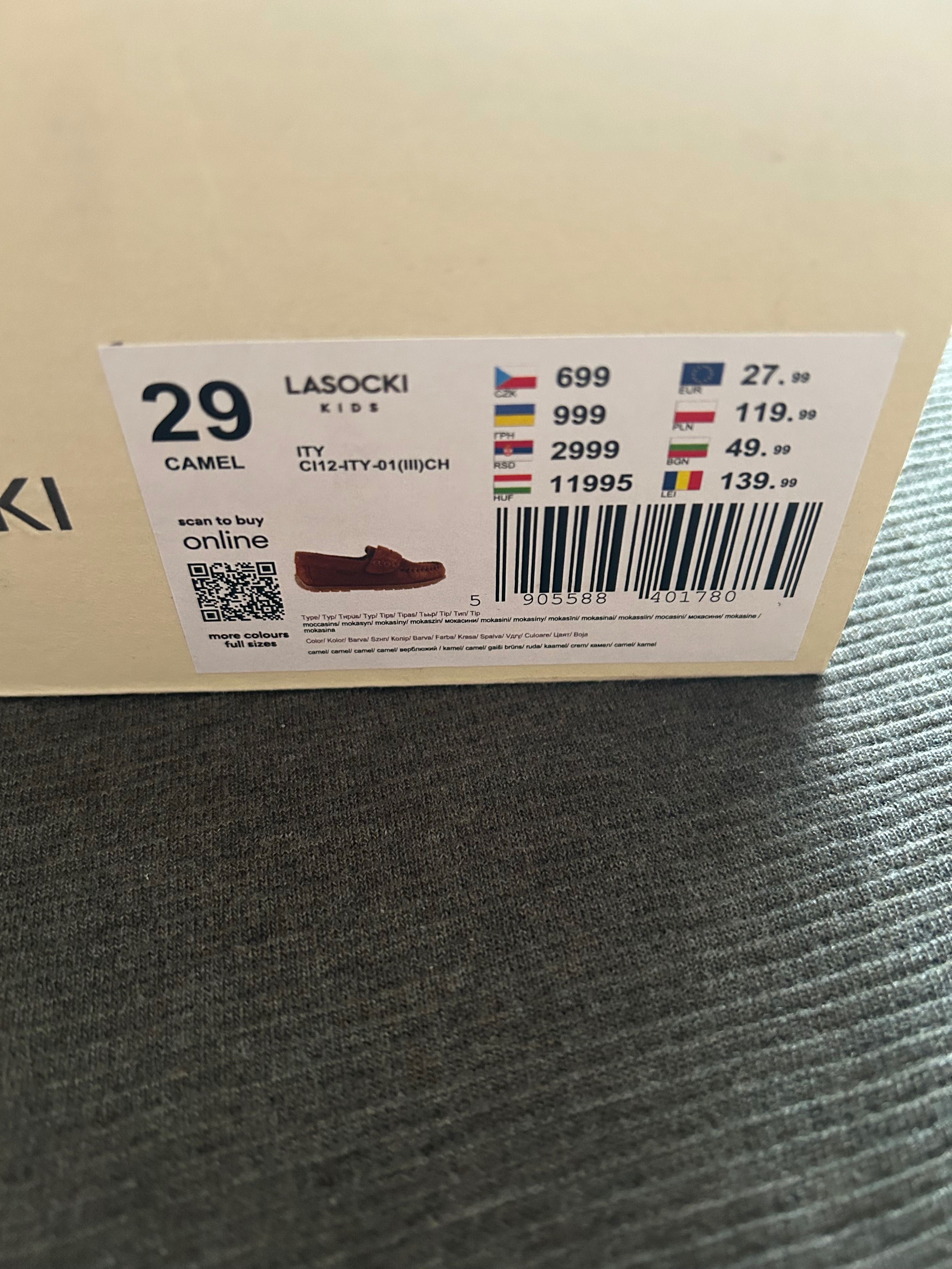 Mokasyny chłopięce rozmiar 29
