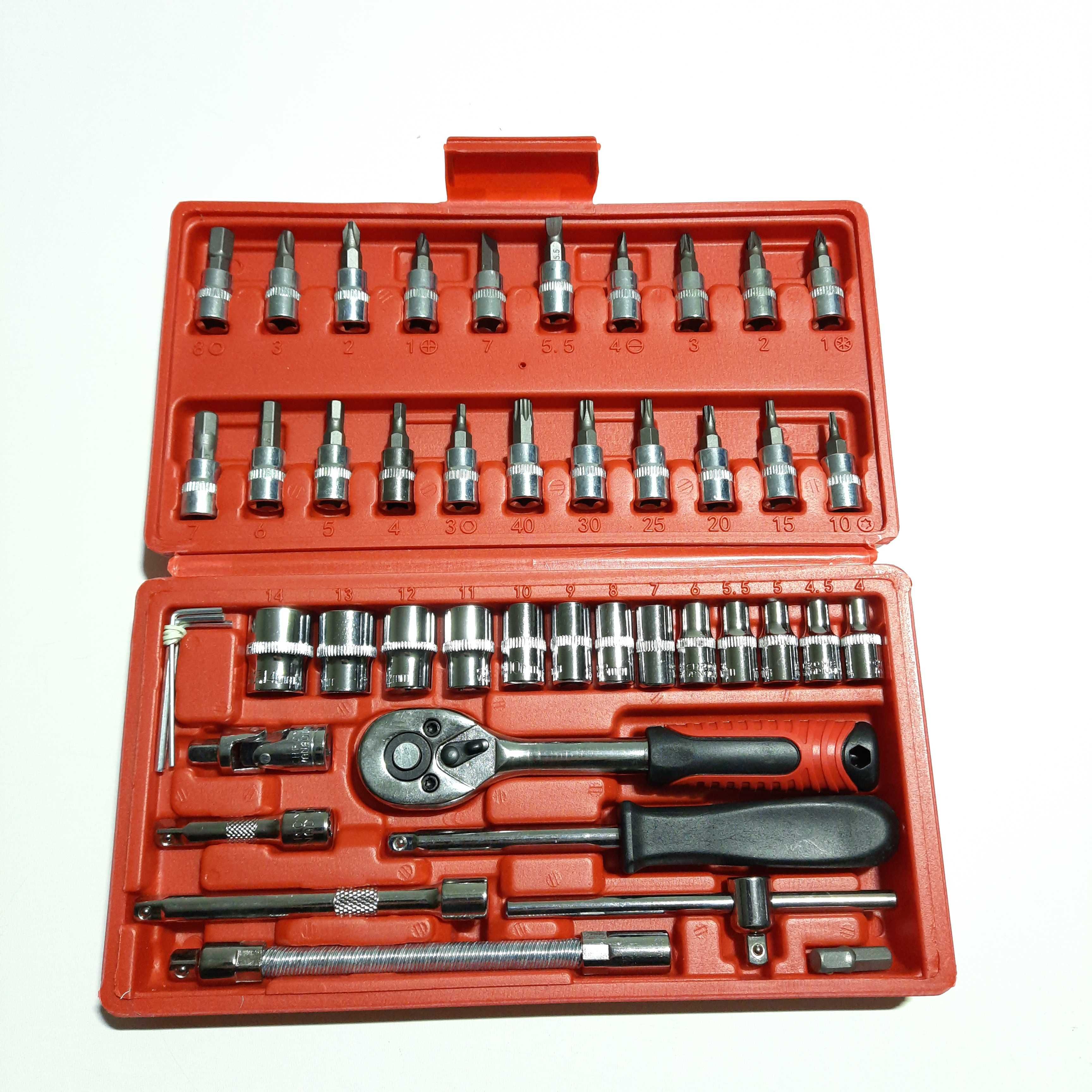 Zestaw kluczy narzędzi 46el. klucze nasadowe 1/4" KD10525