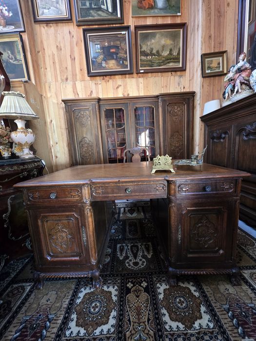 Zestaw biurowy biurko biblioteczka fotel chippendaile #1627 Węgrów