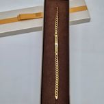 Złota bransoletka 585 7,07gram 22cm Pancerka z blaszką Nowa PEŁNA