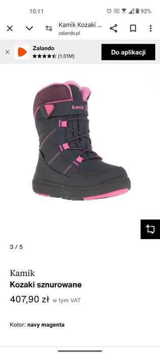 Buty zimowe Kamik kanadyjskie 35 rozmiar