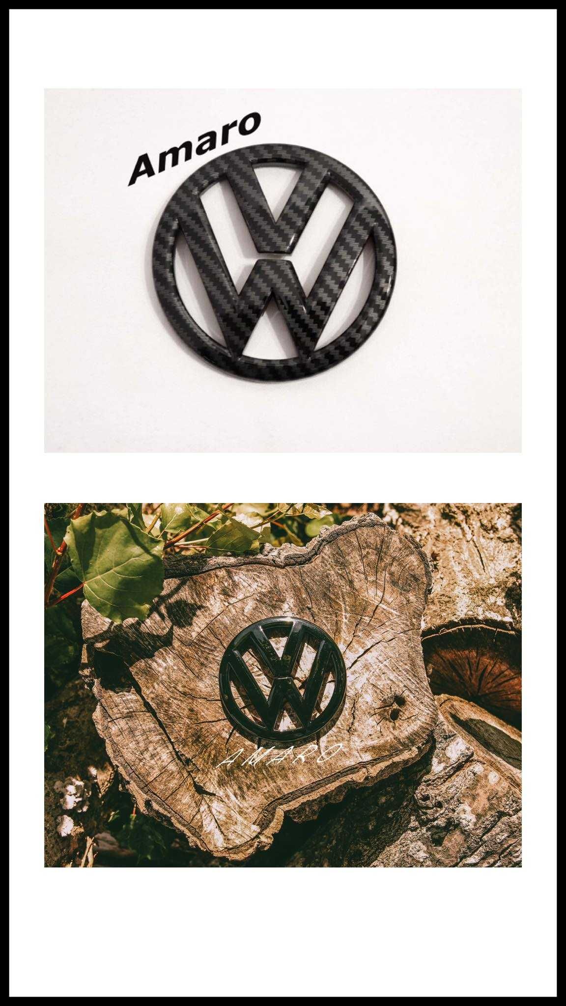 2 Símbolos/Logos para Mala/Capo Carbono/Preto (Volkswagen Scirocco MK3