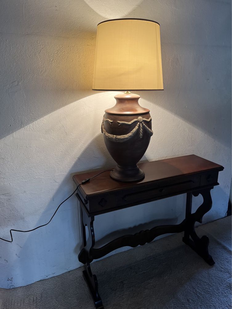 Lampa stojąca nocna Duża ceramiczna  i abażur. Do  salonu sypialni