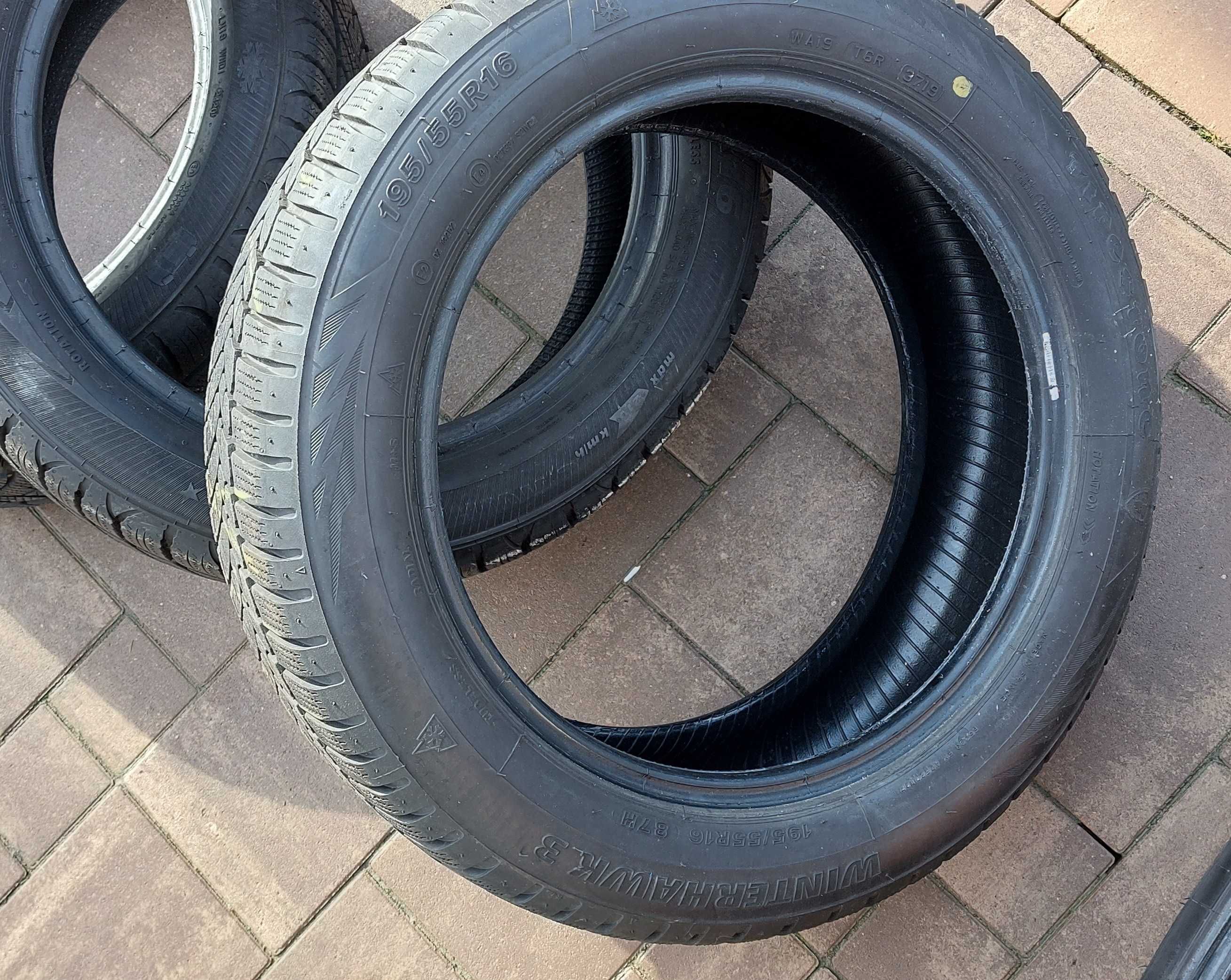opony zimowe 195/55/R16 używane - komplet - tanio - na lato