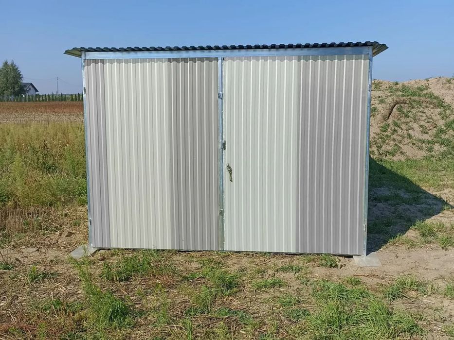 Garaż blaszany jednostanowiskowy 3x5m II gatunek - Dach jednospadowy,