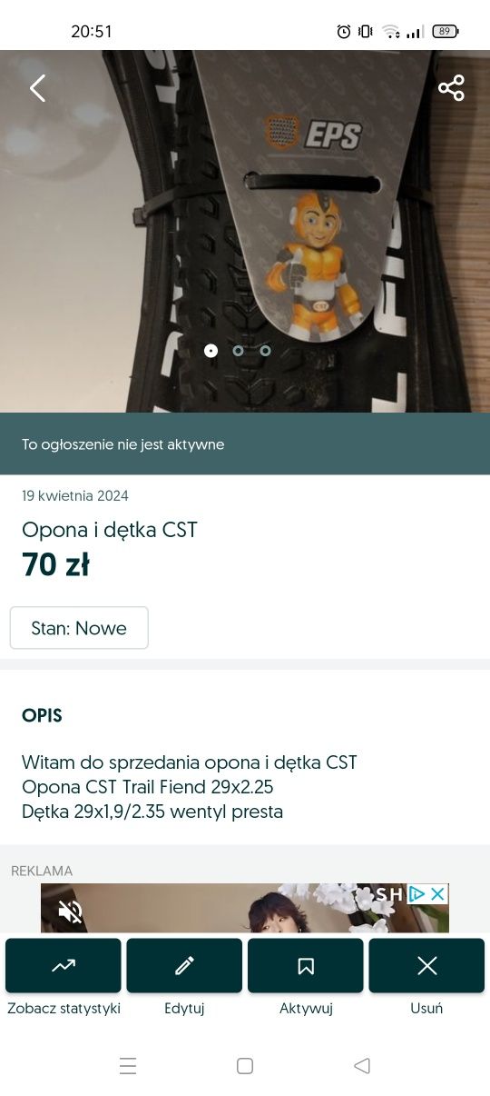 Opona i dętka CST