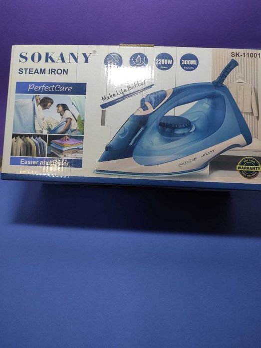 Потужна парова праска Sokany SK-11001 2200W. Керамічна підошва