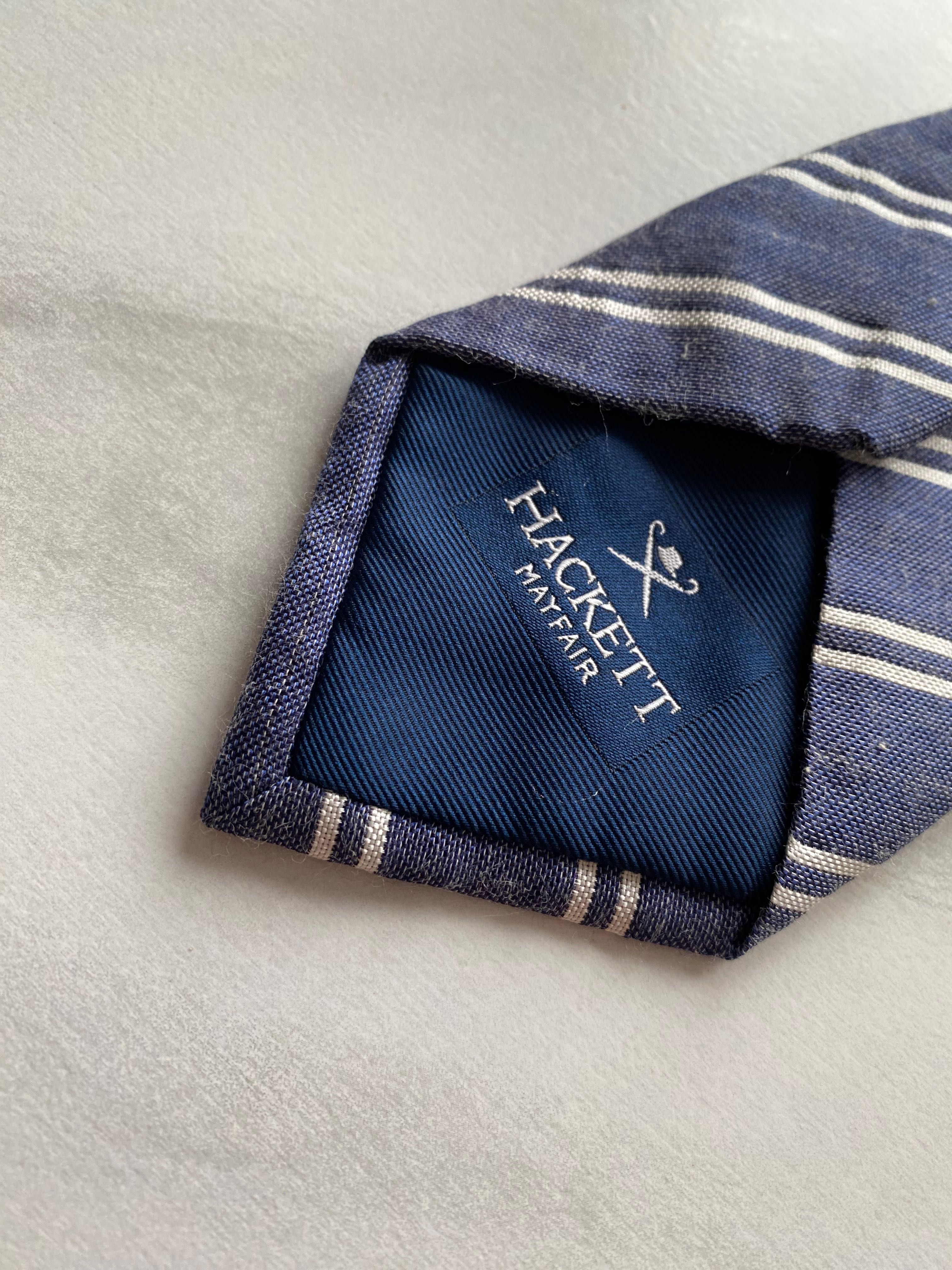 Krawat w paski Hackett London mayfair z jedwabiu casual made in ital