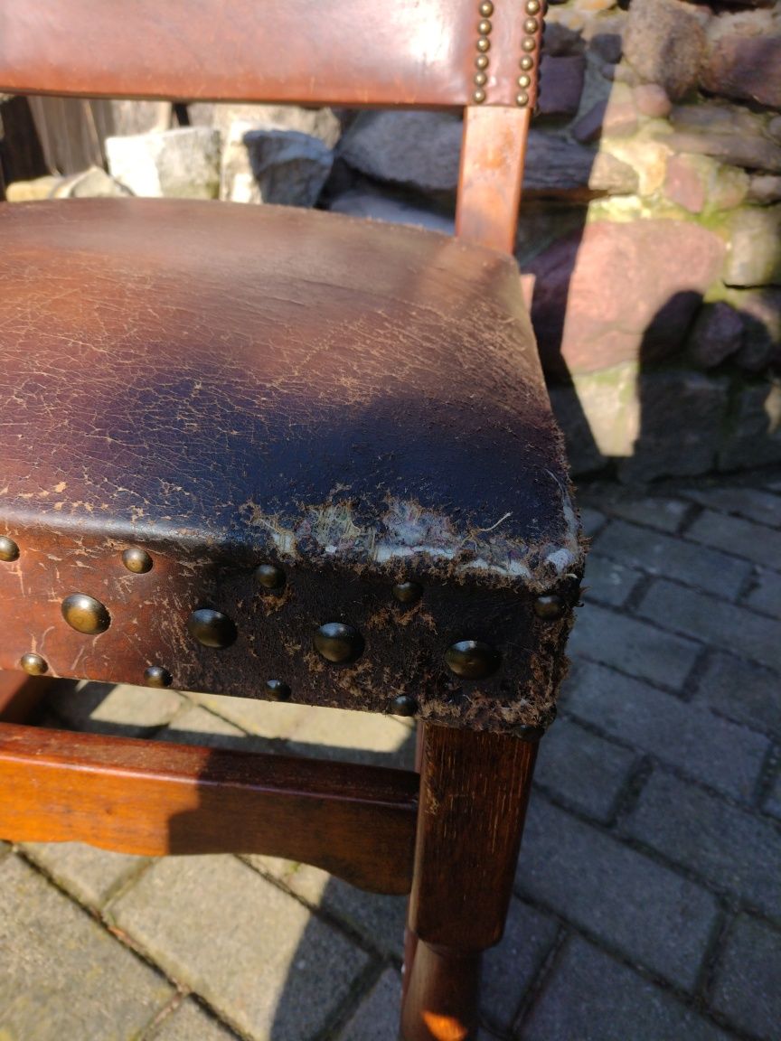 Stare krzesło fotel skóra