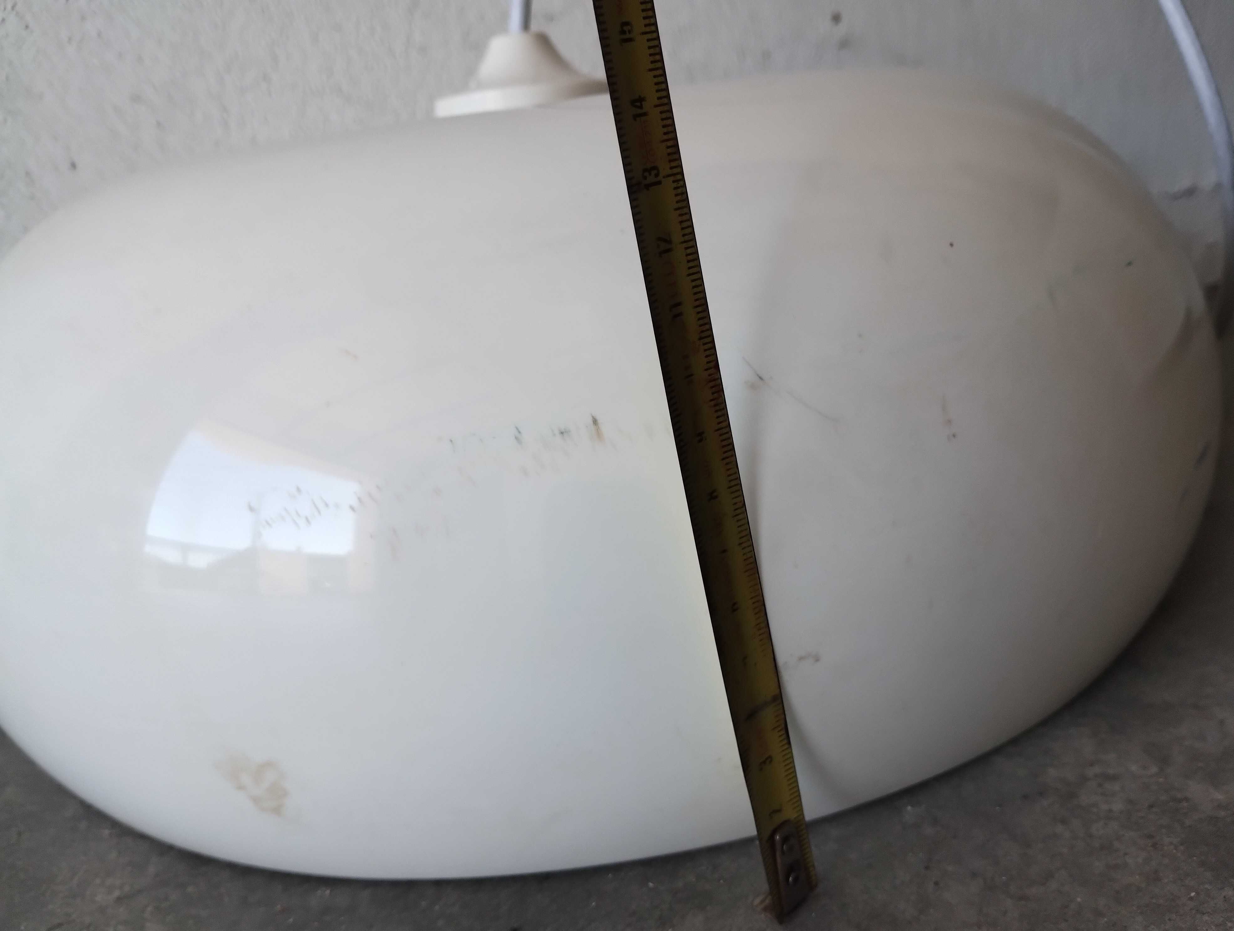 Candeeiro Tecto Antigo Grande Branco Abajour