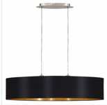Lampa sufitowa wisząca MASERLO CZARNA złota abażur