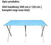 Stol handlowy komplet stelaż i blat 3m i 2,5m