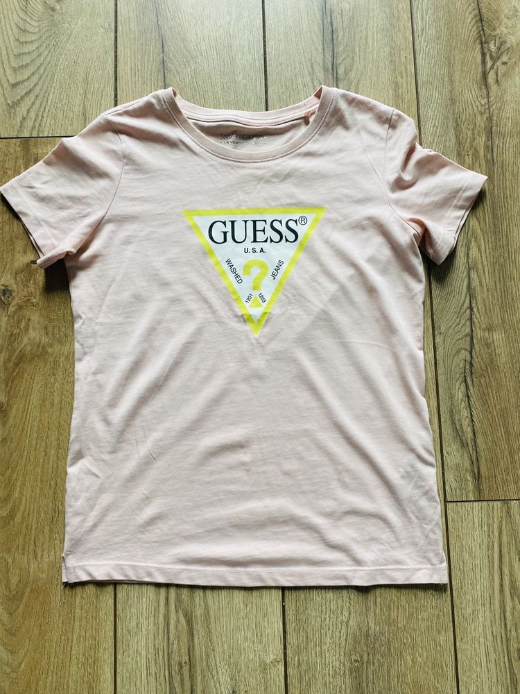 Koszulka Tshirt damski Guess pudrowy róż S