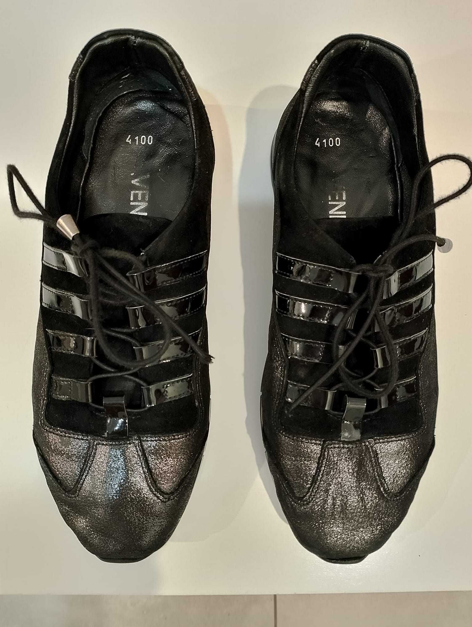 Skórzane czarne sneakersy Venezia, r. 39