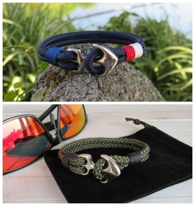 Pulseira Masculina com Âncora em Aço Inoxidável 316l