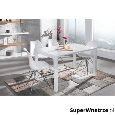 Stół rozkładany kuchnia biały połysk jadalnia 135x80 do 215