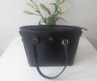 Czarna elegancka torba shopper Lulu Castagnette, stan idealny