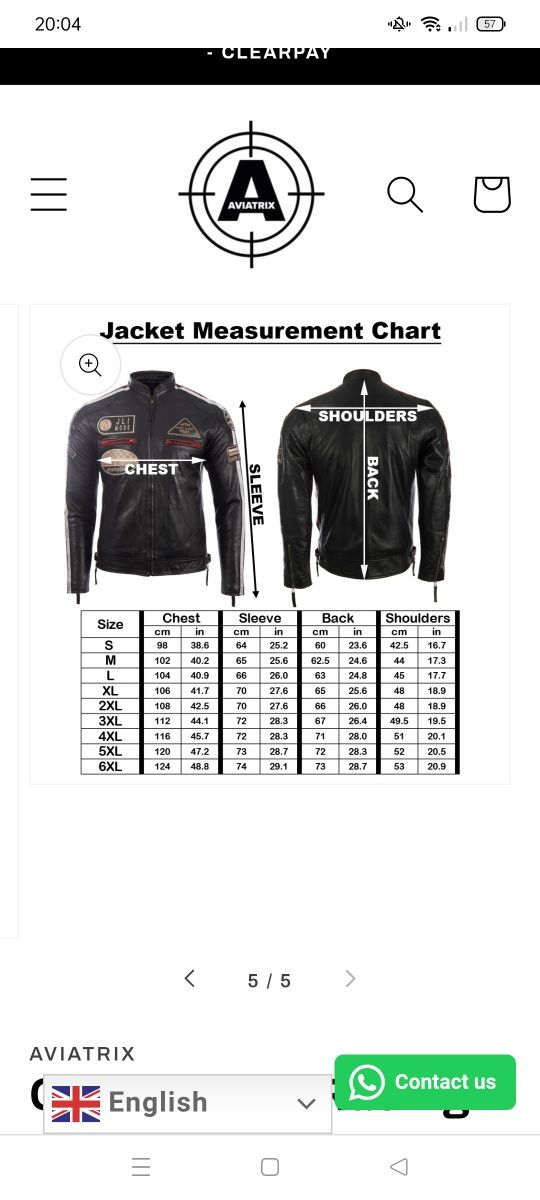 Męska skórzana kurtka biker, L/XL, Aviatrix