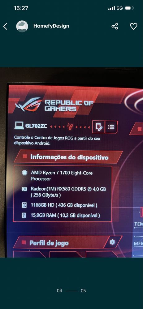 AMD rayzen 7 RX589 GL702ZC