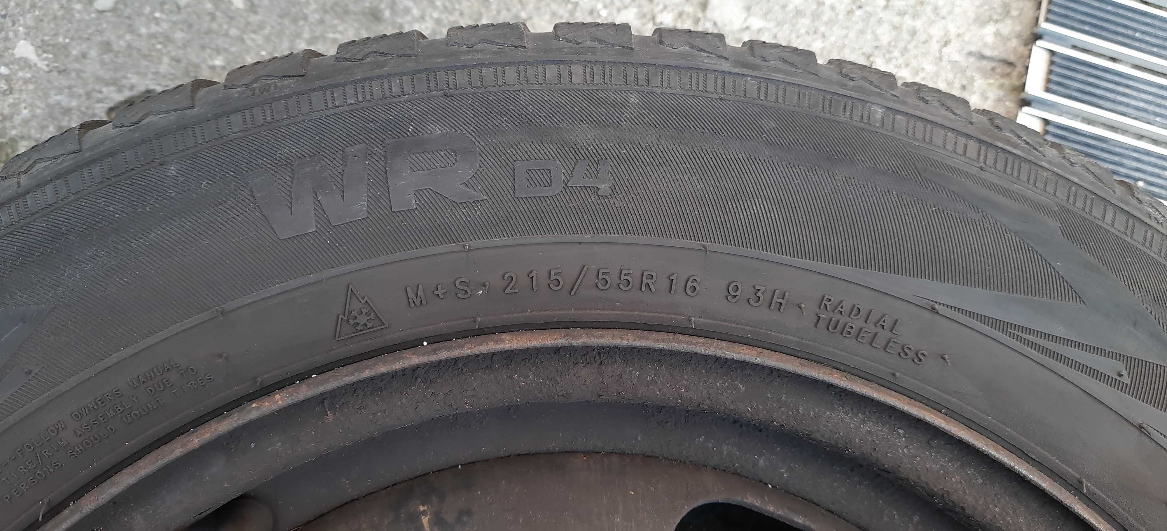 Felgi stalowe 16 cali 4x108 + opony zimowe Nokian WRD4 215/55 R16