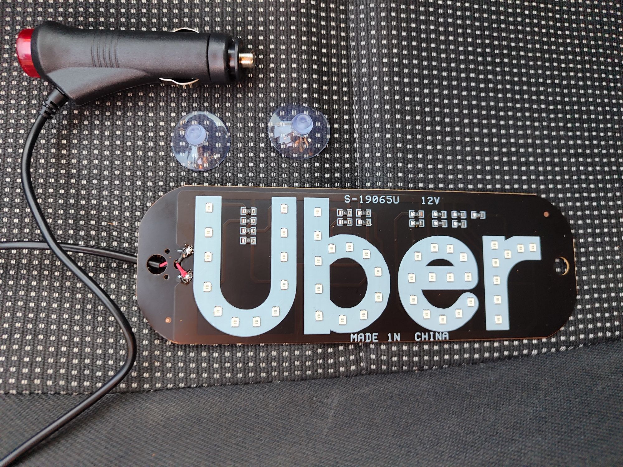 Placa led para carro "UBER*