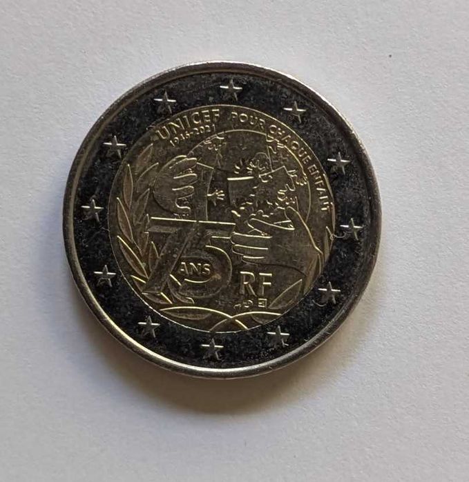 Moeda 2€ - França - 2021 - UNICEF