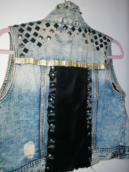 Denim Vest Feito por Monigga Street