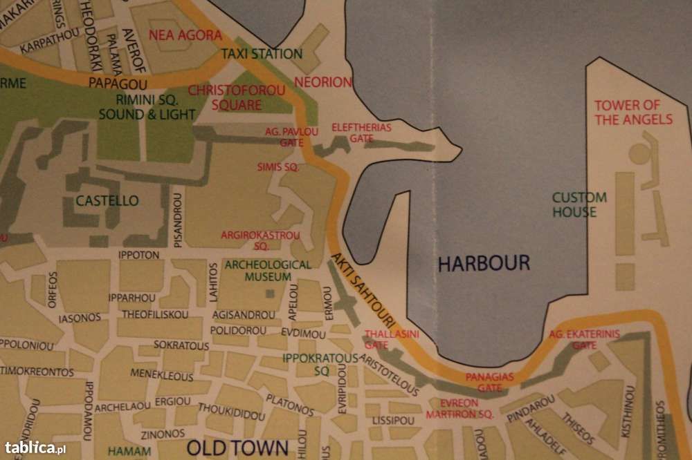 Wyspa Rodos-mapa-plan miasta-Grecja-709