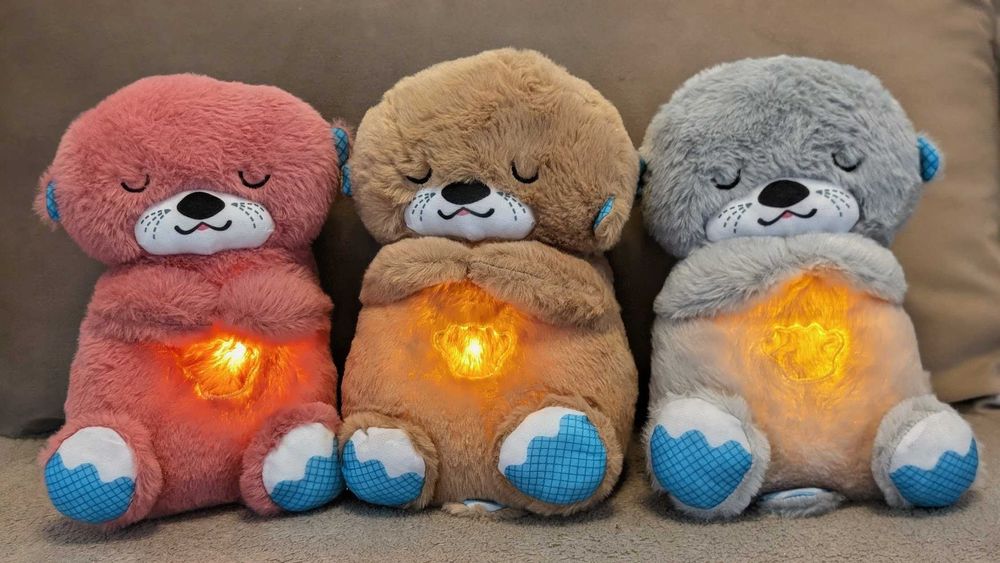 Іграшка видреня що дихає, нічник для сну з колисковою мелодією