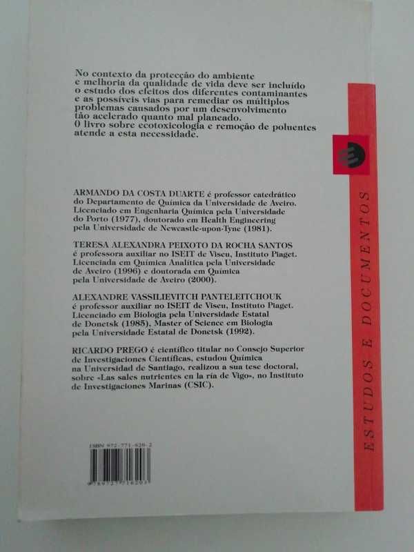 Ecotoxicologia e remoção de poluentes