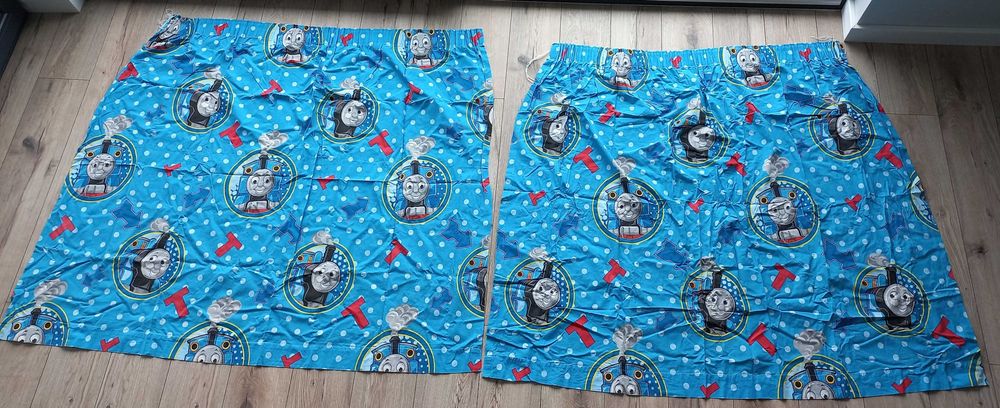 Niebieski zasłony zasłonki Tomek i przyjaciele 125x130cm