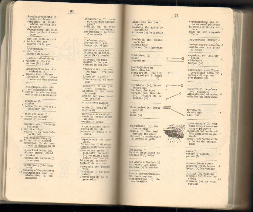 Словарь технический на 6 языках, Раритет (знаки ъ, і в словах), 1905?