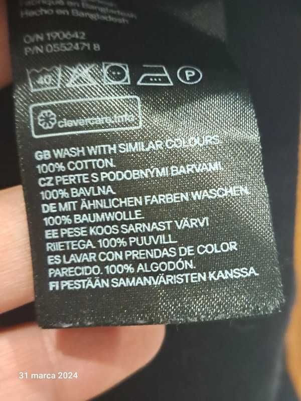 czarna koszula H&M 48 50