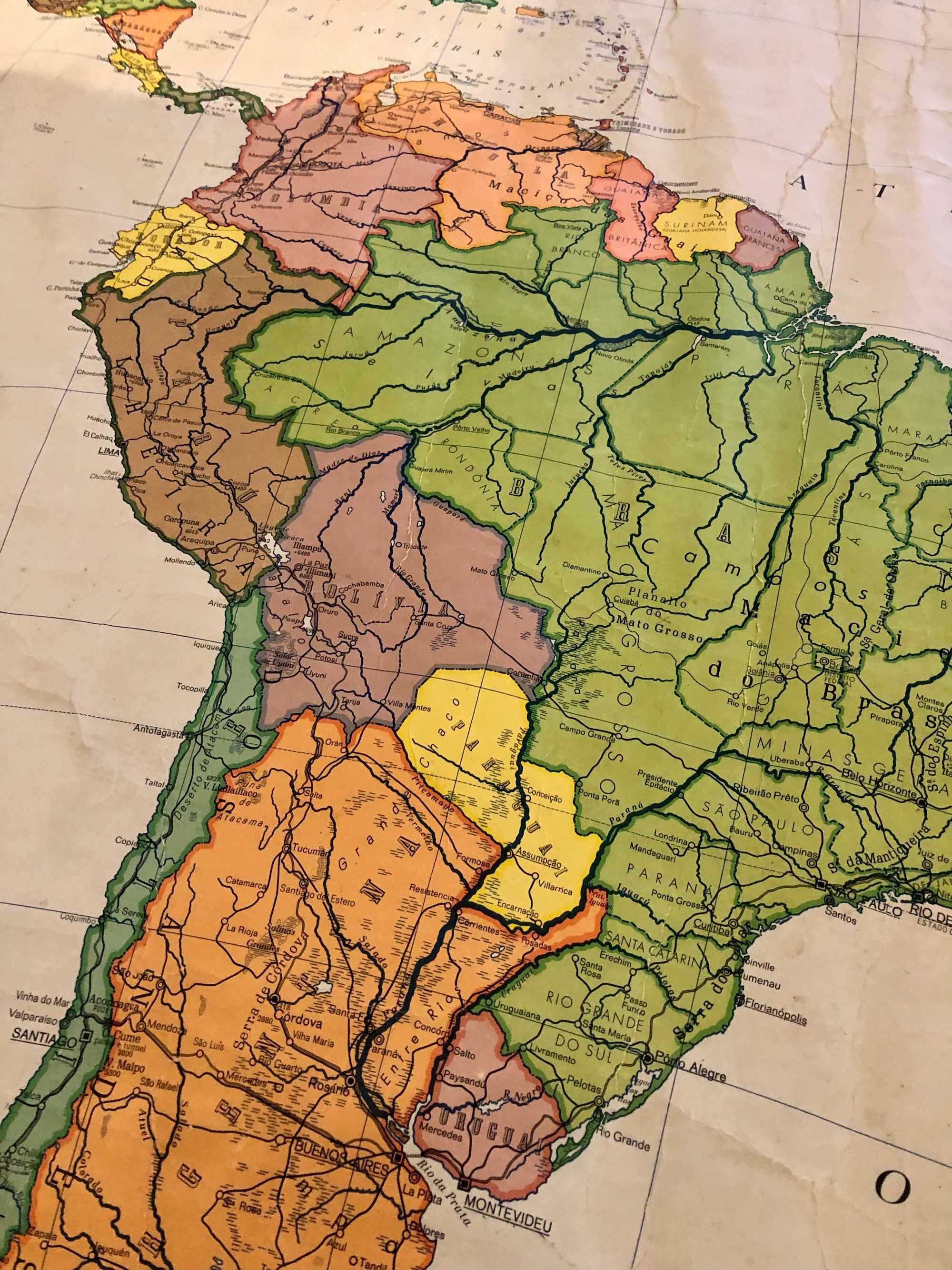 Mapa Antigo - Países da América do Sul