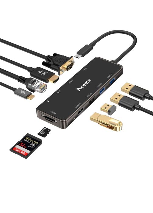 Aceele USB C Hub 10 in 1 USB мультипорт