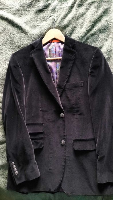 Casaco de veludo preto estilo vintage