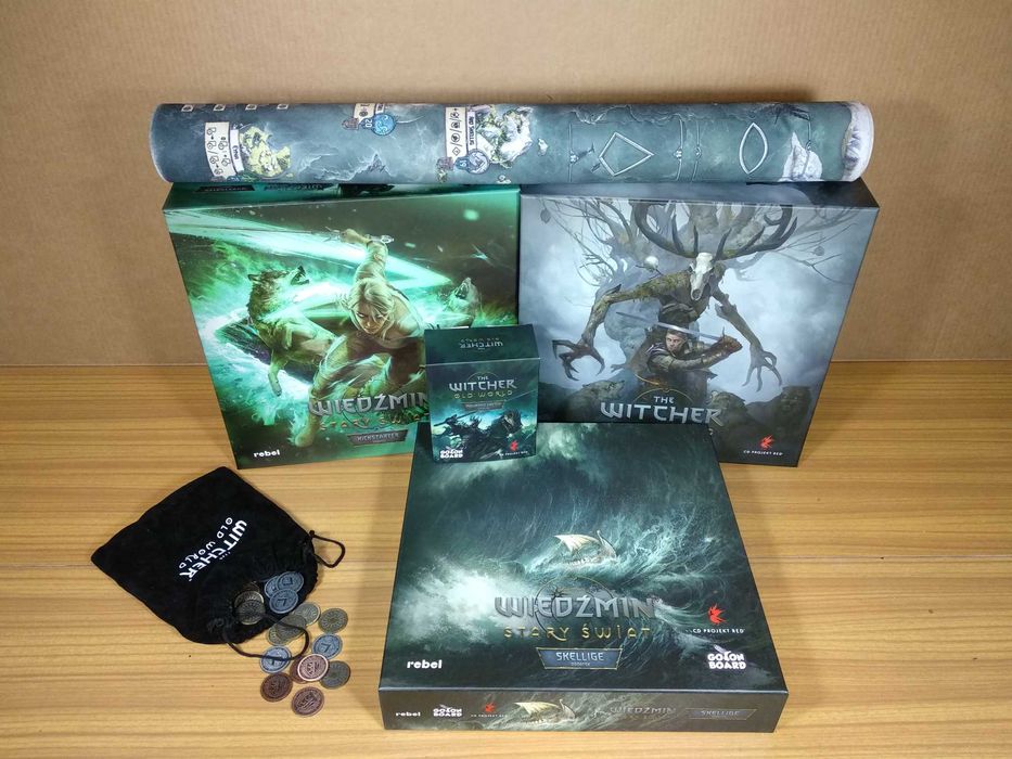 Wiedźmin Stary Świat DELUXE + Ciri box, Eredin, mata i monety - PL