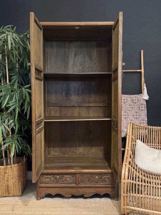 armario, movel, aparador, louceiro, olmo, talha, oriental, rustico