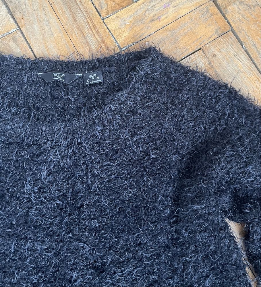 Sweter damski F&F rozmiar L EUR 40 czarny ciemny poliester nylon tanio