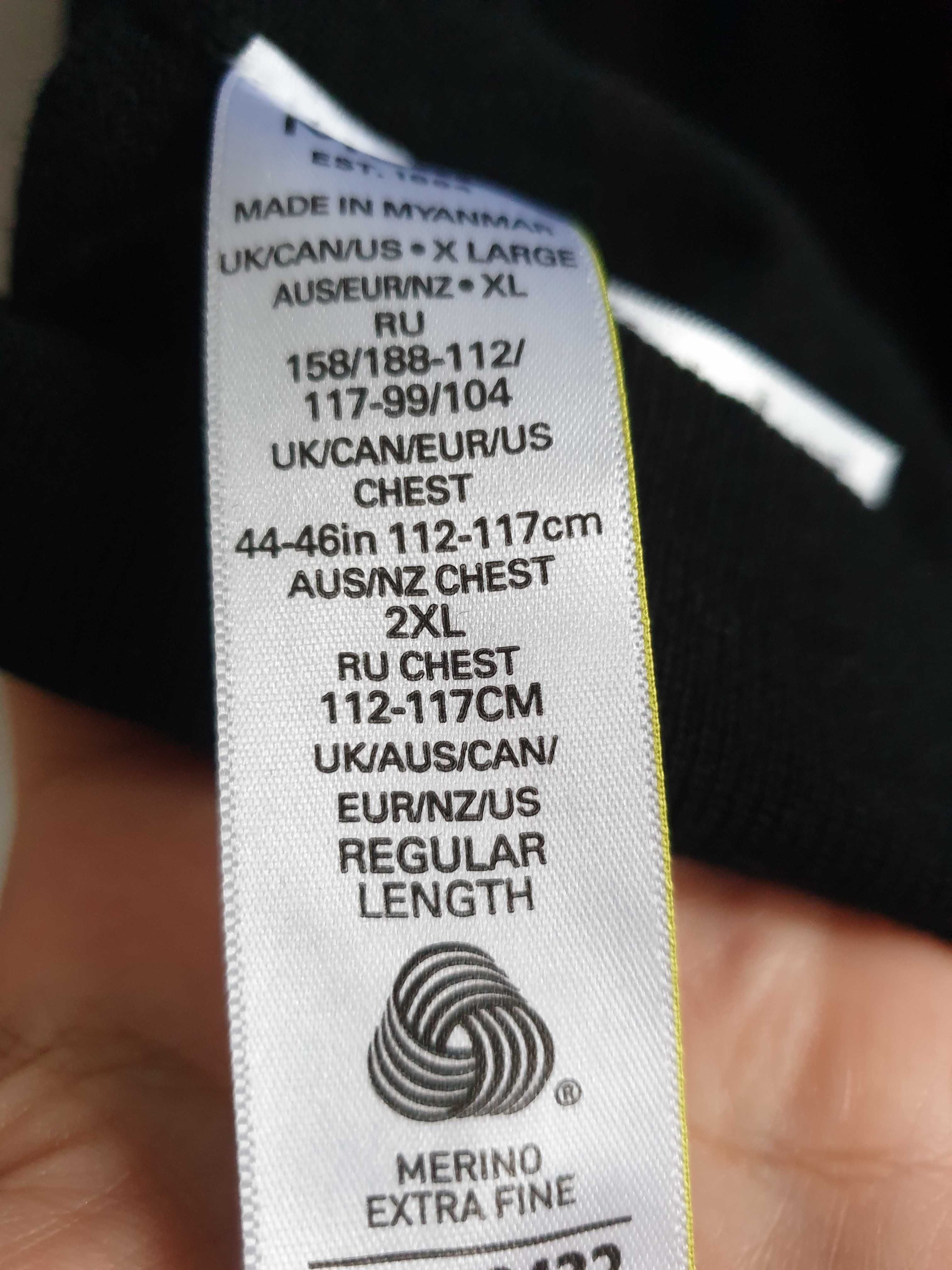 Czarny sweter wełniany męski golf półgolf M&S XL 100% wełna merino