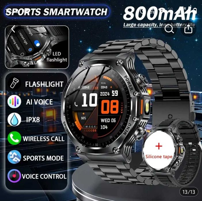 Smartwatch bateria 800mah