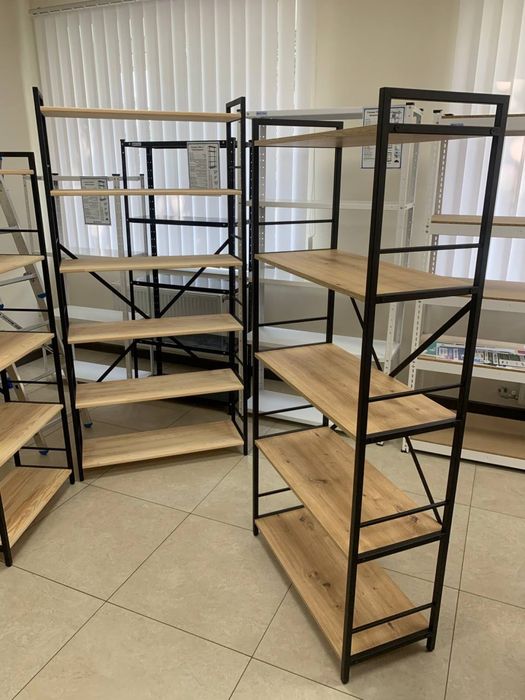 Стелаж лофт стілаж металевий 3 6 полиць