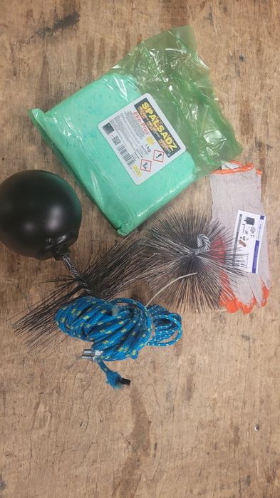 Zestaw do czyszczenia komina od dołu DRUT 6M LINA 15M WYCIOR Najtaniej