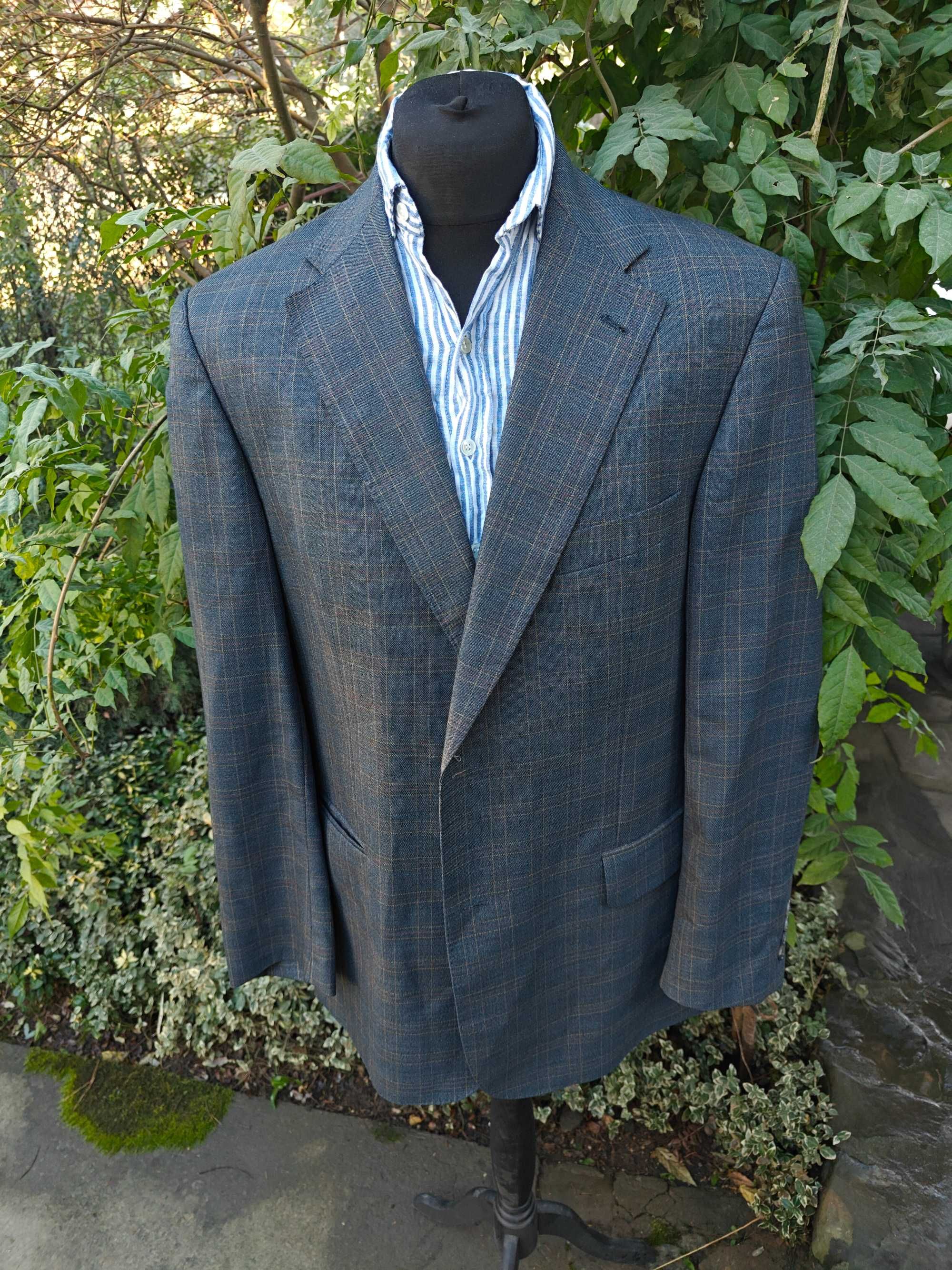 Burberry wełniana marynarka męska w kratkę 54 XL