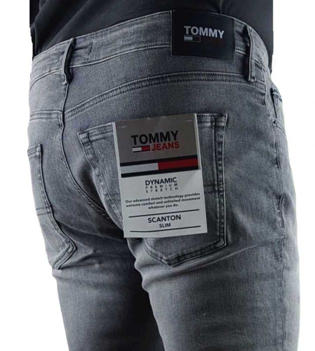 Męskie jeansy Tommy Jeans Scanton -Slim szare Hilfiger nowe - W38/L32