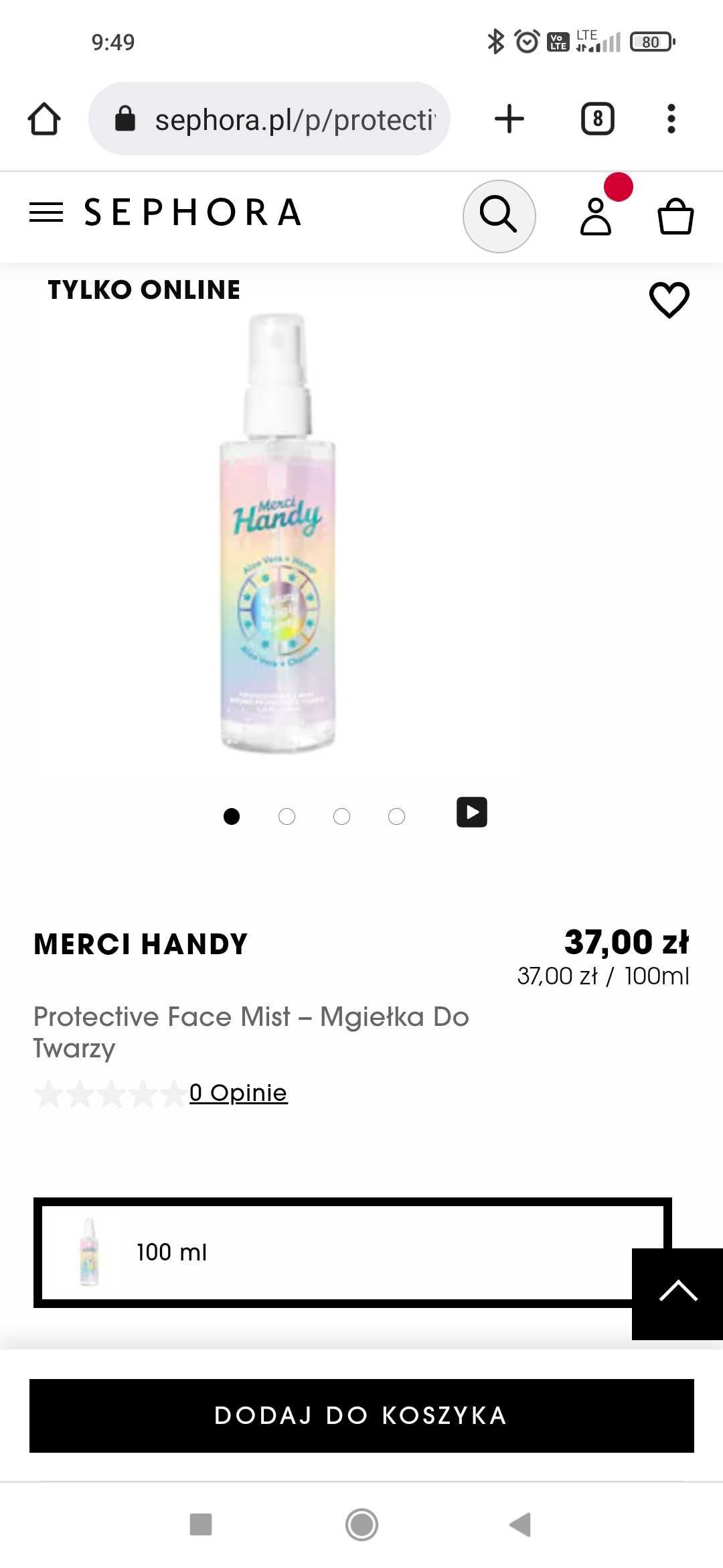 Merci handy mgiełka do twarzy z aloesem i konopiami 100 ml nowa